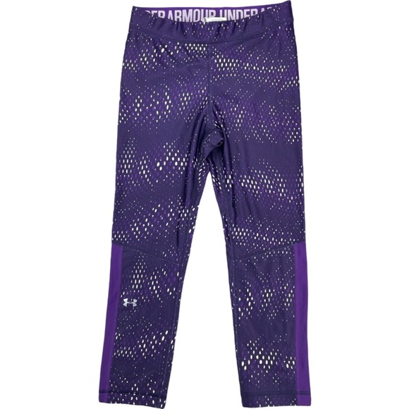 Under Armour Women’s Purple Compression Heat Gear Dry fit Workout Leggings S - Picture 1 of 9